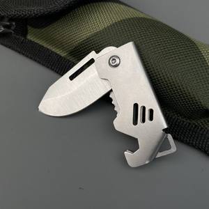 Couteau pliant d'extérieur en acier inoxydable, design compact, mini couteau de survie tranchant, outil multifonction portable Ztc527 - Product Image 4