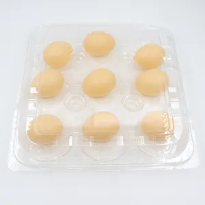 Cartones de huevos de plástico transparente para granja de pollos y bandeja de embalaje de huevos de supermercado con diseño en relieve sujeta de forma segura los huevos