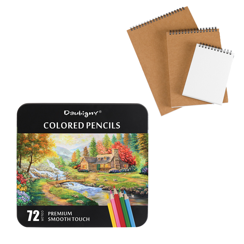 Товары для творчества Daubigny, Набор для творчества для детей, набор из 72 цветных карандашей, жестяная коробка 32 K, набор для рисования скетчей //