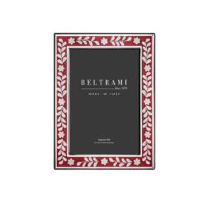 Beltrami Photo <b>Frame</b> <b>4x6</b> Silver Plated Enamel Red Decorative Metal <b>Frame</b> - Product Image 1