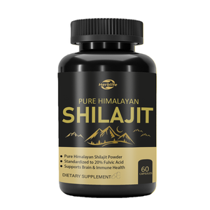 OEM <b>Pure</b> <b>Himalayan</b> <b>Shilajit</b> Capsules 20% Fulvic Acid Ayurvedic Supplement for Brain Health Immune Support Vegetarian Capsules - Product Image 2