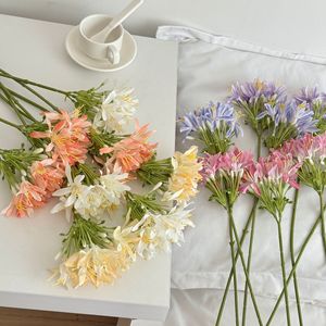 Artificial Agapanthus Flowers <b>Silk</b> High Simulation Home Decoration Floral Arrangement White Blue Purple Orange Rose <b>Red</b> - Product Image 2