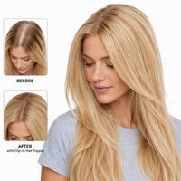 Topper capillaire à clipser en soie, blond ombré, cheveux humains Remy européens, volumateur invisible à dentelle frontale pour femmes aux cheveux clairsemés