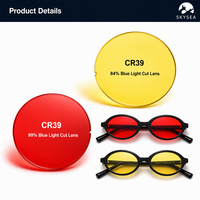 Lunettes de sommeil ovales en acétate anti-lumière bleue, verres teintés rouges, monture anti-rayons bleus, personnalisables OEM, vente en gros