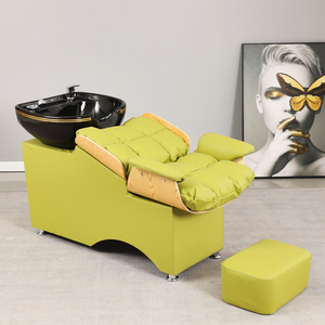 Peluquería Salón de belleza Muebles modernos Unidad de retrolavado Champú Tazón Cama Masaje Spa Champú Silla con fregadero - Product Image 4