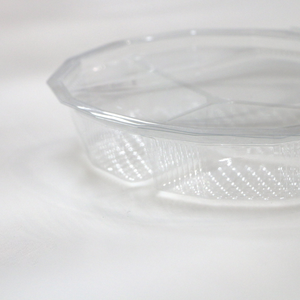 Conteneur à clapet d'emballage en plastique à 3 compartiments jetables pour salade de fruits - Product Image 4