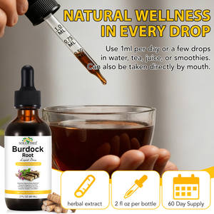 SOLOTREE Экстракт растений для очищения кишечника и детокса: Жидкие капли из дикого корня лопуха для поддержки пищеварения и здоровья кожи - Product Image 3