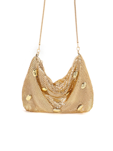 Bolso de Noche de Lujo Bell de Poliéster con Forma de Media Luna, con Cremallera, para Mujer, para Bodas y Fiestas, con Cadenas, Diseño de Marca Famosa - Product Image 3