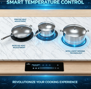 Table de cuisson à <span class=keywords><strong>induction</strong></span> invisible <span class=keywords><strong>3</strong></span> zones, design élégant, puissance totale de 4000 W, intégrée, commande tactile, minuterie et fonctions de sécurité - Product Image 3