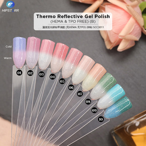 Vernis Gel Thermique Scintillant Sans HEMA Argent Rose Violet – Gel Polish à Changement de Température Réfléchissant Thermique Soak Off - Product Image 2
