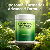 Capsules de Curcuma, Curcumine, Ashwagandha et Spiruline OEM avec Extrait de Poivre Noir, Capsules Végétales, Complément Alimentaire, 90 Unités