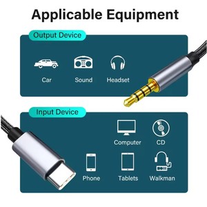Câble auxiliaire <span class=keywords><strong>USB</strong></span> C Type C TRRS <span class=keywords><strong>Adaptateur</strong></span> <span class=keywords><strong>jack</strong></span> 3.5mm 3-4 pôles Câble auxiliaire audio <span class=keywords><strong>USB</strong></span> C <span class=keywords><strong>vers</strong></span> 3.5mm Cordon stéréo de voiture Cordon <span class=keywords><strong>casque</strong></span> auxiliaire - Product Image 6