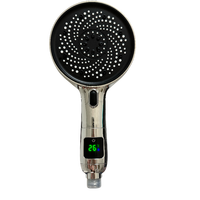 Pommeau de Douche Numérique Portable 4 Modes Haute Pression avec Affichage LED, Économie d'Eau, Valve en Céramique, Jet Pulvérisateur et Affichage de la Température