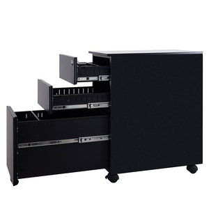 ตู้เก็บเอกสารเหล็กแบบเคลื่อนที่ 3 ลิ้นชัก ใต้โต๊ะทำงาน ตู้เก็บของโลหะพร้อมกุญแจและล้อ - Product Image 6