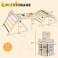 Structure de jeu pour enfants Jungle Gym, ensemble Montessori Pikler Triangle avec mur d'escalade, filet et rampe pour utilisation intérieure et extérieure