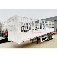 Semi-remorque en acier pour le transport de bétail, semi-remorque avec clôture, capacité de charge de 80 000 kg, remorque pour camions