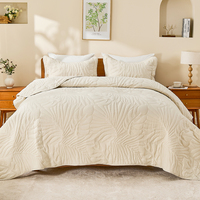 Couvre-lit matelassé en jacquard imprimé floral avec rideaux assortis, tissu thermique certifié OEKO-TEX pour la décoration intérieure