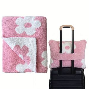 Ensemble couverture et oreiller de voyage 2-en-1 en gros avec sac de rangement confortable, logo personnalisé, housse de bagage pliable pour cadeaux d'entreprise - Product Image 1