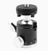 Mini tête sphérique avec support de chaussure froide et vis de 1/4 "pour appareil photo DSLR, support de lumière, Smartphone, monopode, Gopro