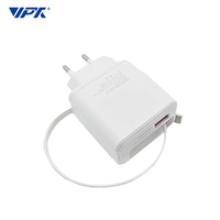 Chargeur mural rétractable GaN 65W PD, chargeur USB C rapide avec câble Type-C rétractable pour téléphone, ordinateur portable, tablette