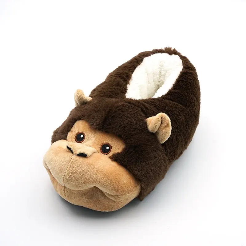 Woman Women Women's Ladies Girls Fluffy Plush Monkey Orangutan Custom  Animals Stuffed Toy Slippers Anti-slip Home Boots Booties