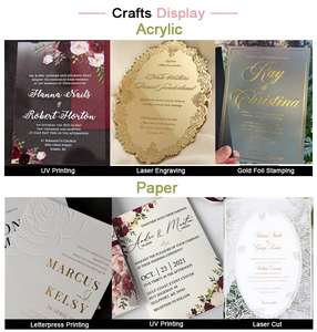 Invitación de Boda Arqueada de Acrílico Transparente Azul Marino de Lujo, Texto Blanco, Sobre de Terciopelo, Impresión Personalizada Moderna - Product Image 6