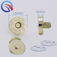 Kancing Magnet Berlapis Emas Bebas Timbal Terlaris, Model Bulat dengan Embos, Penutup Logam untuk Tas Wanita