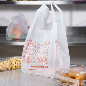 Impresión personalizada gracias camiseta compras bolsas de plástico portador camiseta bolsas con gracias - Product Image 5