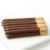 Bâtonnets de biscuits croustillants enrobés de chocolat au lait, vente en gros, marque privée, quatre saveurs