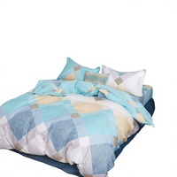 Parure de lit 4 pièces en fibres synthétiques brossées, couleur unie, style moderne minimaliste, avec draps et housses de couette, vente en gros usine