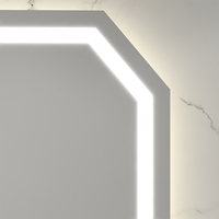 Miroir LED Octogonal Moderne Personnalisé Certifié ETL avec Éclairage Avant/Arrière Sans Cadre, Certifié IP44, Garantie 3 Ans