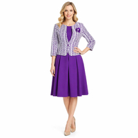 Tenues OEM : Ensemble 2 pièces imprimé (veste et robe) pour femmes, style bureau, africain, pour l'église, ou tenue de carrière, robes midi formelles pour femmes