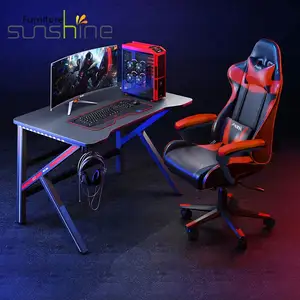 Factory Best Computer Gaming Desk and Chair Organizer Lamp Standing Pc Laptop Computer With Rgb Light