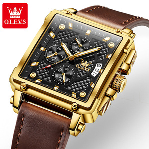 OLEVS 9925 Reloj de cuarzo elegante para hombre Banda de cuero genuino Cronómetro luminoso Reloj de pulsera de negocios - Product Image 2