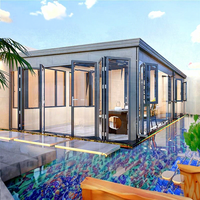 Véranda moderne en aluminium pour terrasse, balcon, ou enclos de jardin, kit DIY 4 saisons avec double vitrage trempé anti-corrosion