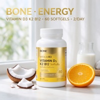Capsules molles de Vitamine D3 K2 B12 OEM ODM Marque Privée Vente en Gros Formule Huile de Coco pour le Soutien Osseux et Immunitaire