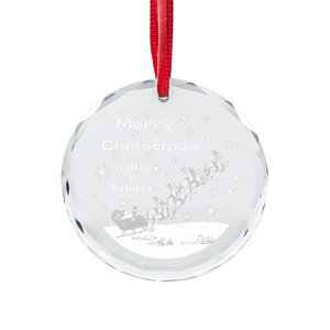 2026 <b>Cheap</b> Wholesale Customized Patterns Logo Blank Xmas Ornaments Decoration Customized <b>Crystal</b> Glass Christmas Ornaments - Product Image 5
