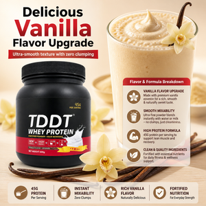 Poudre de protéines de lactosérum TDDT saveur vanille 600g, complément hyperprotéiné - Product Image 6