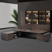 Bureau de direction moderne de luxe en bois en forme de L, design modulaire, résistant à l'eau et aux rayures, extensible/convertible - Tiankang
