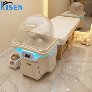 Lit de lavage portable Kisen amélioré avec anneau d'eau Zen Flow et deux réservoirs, pour salon de coiffure, design amovible et durable - Product Image 1