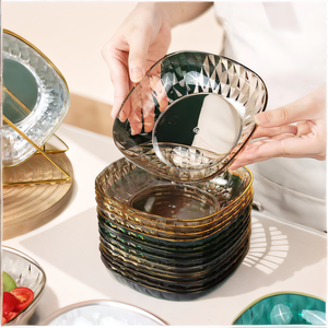 Nouveau plateau de présentation en <span class=keywords><strong>plastique</strong></span> cristal de luxe, contenants de stockage pour salades et aliments, plat de décoration <span class=keywords><strong>alimentaire</strong></span> coloré, plateau à fruits secs, bonbons, fruits - Product Image 1