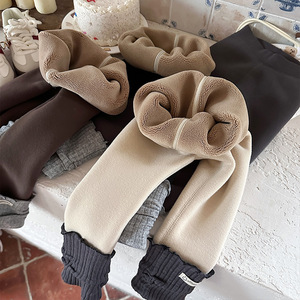 Tongxingyuan Girls Fleece <b>Lined</b> Thick Leggings Autumn Winter Korean Style Baby Slouch <b>Pants</b> Long Cotton <b>Pants</b> - Product Image 2