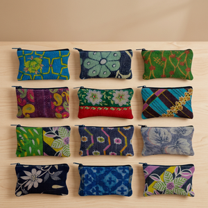 กระเป๋าสตางค์ Kantha ตะเข็บมือนักออกแบบวินเทจ - Product Image 3