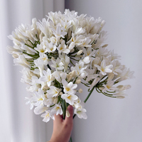 Mur floral artificiel en soie blanche Agapanthus, fait main, réaliste, longue durée, vente en gros pour mariage et Saint-Valentin