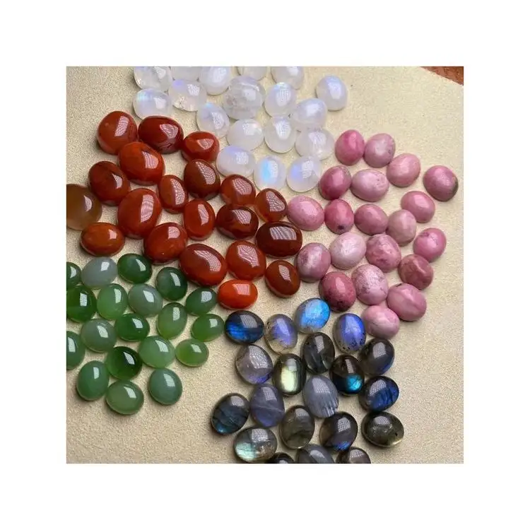 Wholesale price natural 9mm 11x14mm blue moonstone labradorite jade rhodonite red agate loose cabochons