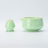 Ensemble de thé matcha japonais en stock, 2 pièces, en céramique artisanale, chawan et support chasen, boîte cadeau, résistant à la chaleur