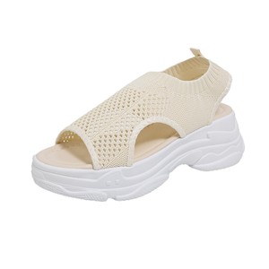 Women Breathable Thick Sole Elastic Hollow Out Large <b>Sandals</b> Summer New Open-Toe Sports Style <b>Sandals</b> - Product Image 5