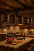 Lampe suspendue rustique en bois, style moderne américain, vintage, pour bar, cave à vin, café, luminaire décoratif
