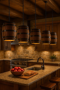 Lámpara Colgante Rústica de Madera con Forma de Barril, Estilo Moderno Americano, Vintage, <span class=keywords><strong>para</strong></span> Bar, Bodega, Cafetería, Decoración - Product Image 6