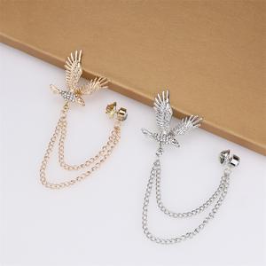 Venda quente Europeu e Americano Moda Eagle Glasses <span class=keywords><strong>Men</strong></span>'s Chain Broche <span class=keywords><strong>Suit</strong></span> Acessórios para Terno Homens - Product Image 6